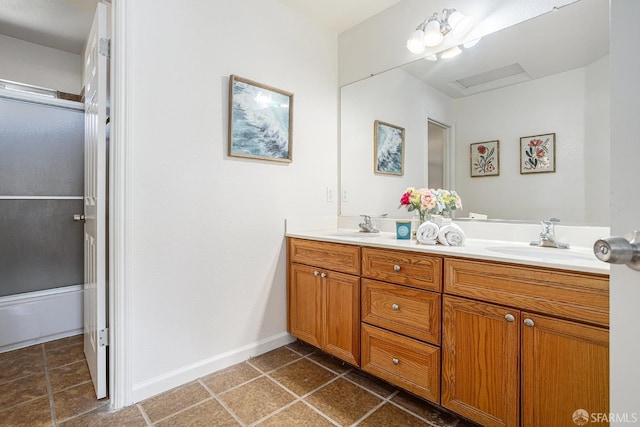 1845 Kern Mountain Way, Antioch, CA 94531 - bathroom featuring double vanity, tile patterned floors, and baseboards