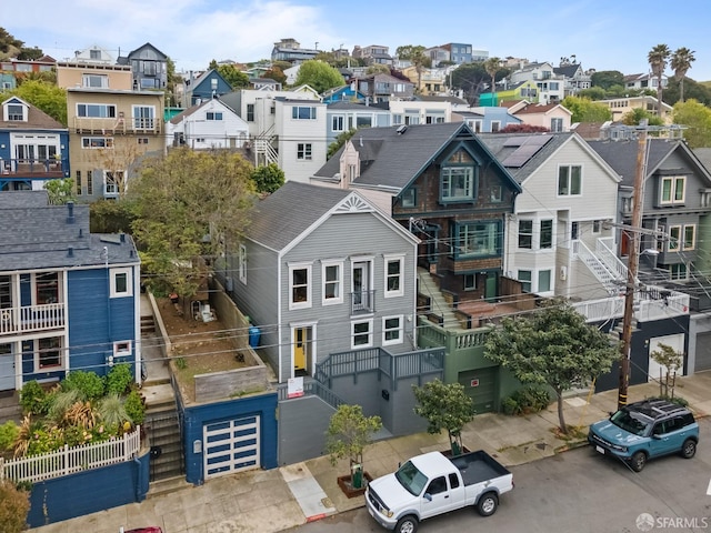 drone / aerial view with a residential view