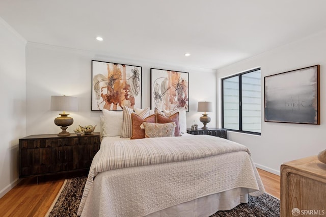 46 Otsego Ave, San Francisco, CA 94112 - bedroom with crown molding, wood finished floors, and recessed lighting