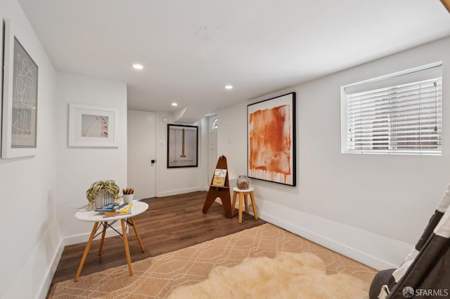 46 Otsego Ave, San Francisco, CA 94112 - living area featuring wood finished floors and recessed lighting