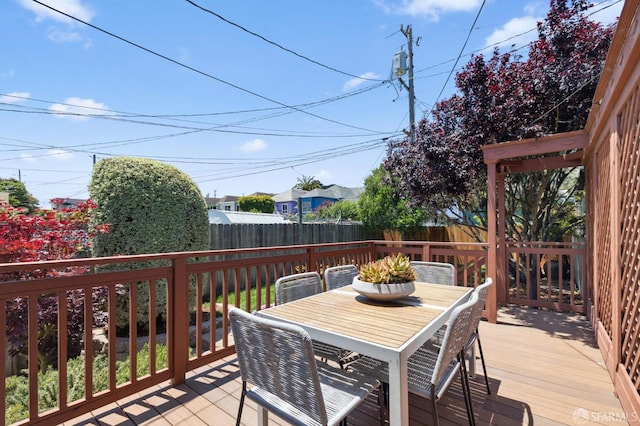 46 Otsego Ave, San Francisco, CA 94112 - wooden terrace with a fenced backyard and outdoor dining space