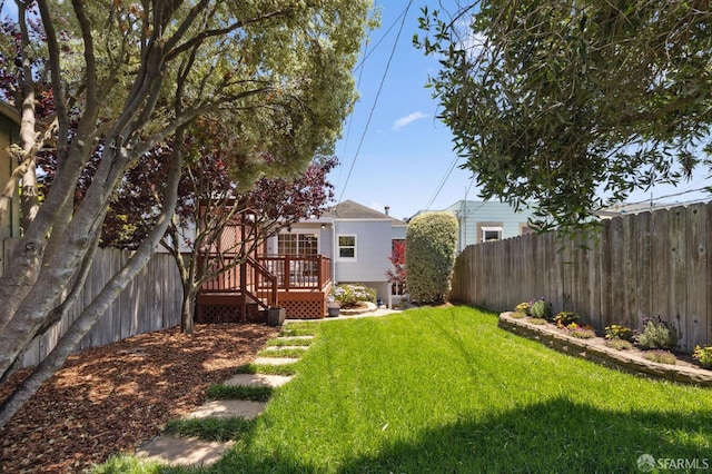 46 Otsego Ave, San Francisco, CA 94112 - fenced backyard featuring a wooden deck