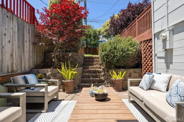 46 Otsego Ave, San Francisco, CA 94112 - view of patio featuring an outdoor hangout area