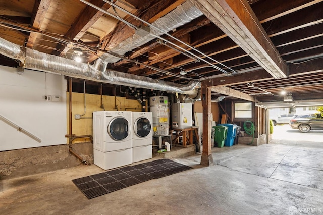 46 Otsego Ave, San Francisco, CA 94112 - basement featuring water heater and washing machine and clothes dryer