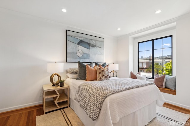 46 Otsego Ave, San Francisco, CA 94112 - bedroom with ornamental molding, recessed lighting, and wood finished floors