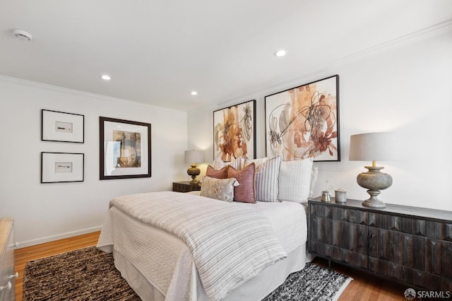46 Otsego Ave, San Francisco, CA 94112 - bedroom featuring crown molding, wood finished floors, and recessed lighting