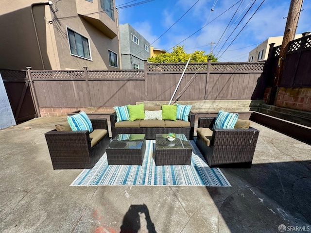 183 Lakeshore Dr, San Francisco, CA 94132 - view of patio with a fenced backyard and an outdoor hangout area