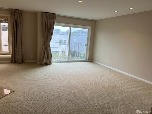 183 Lakeshore Dr, San Francisco, CA 94132 - spare room with baseboards, recessed lighting, and light colored carpet