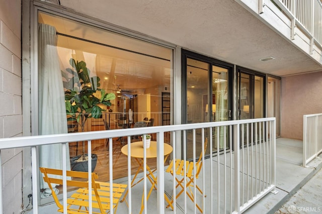 balcony with visible vents