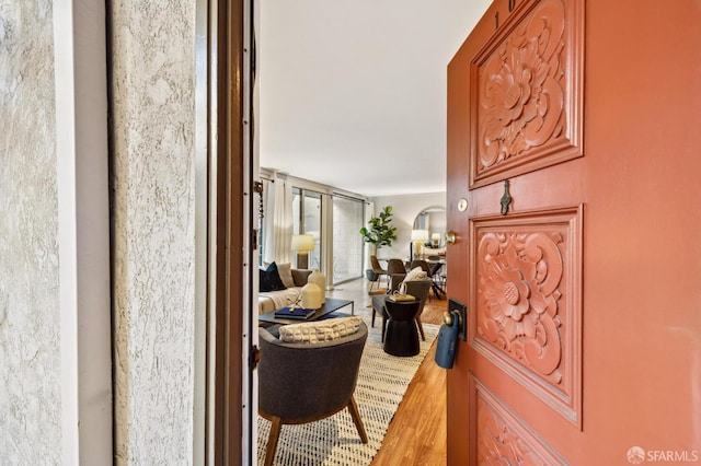 interior space featuring wood finished floors