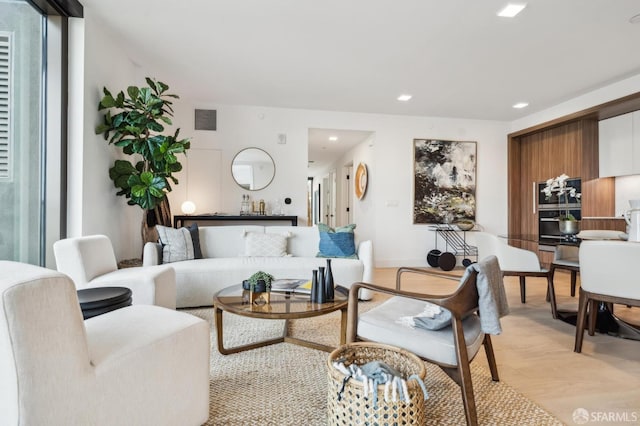 2177 3rd St Unit 421, San Francisco, CA 94107 - living area featuring light wood-style flooring and recessed lighting