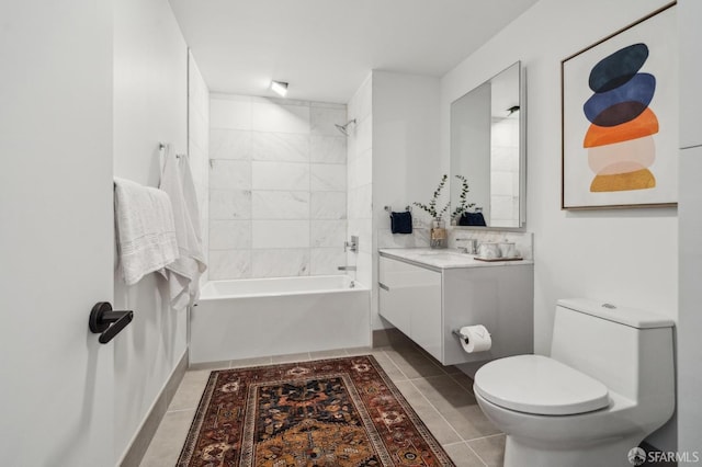 2177 3rd St Unit 421, San Francisco, CA 94107 - bathroom featuring toilet, vanity, shower / bath combination, and tile patterned floors