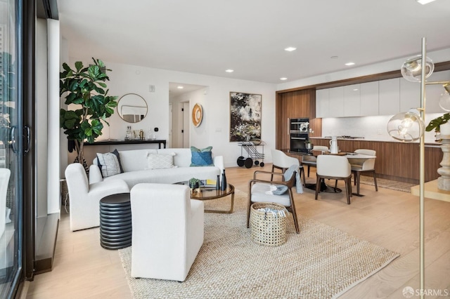 2177 3rd St Unit 421, San Francisco, CA 94107 - living room with light wood-type flooring and recessed lighting