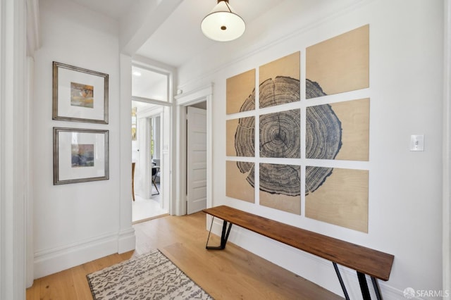 hall featuring light wood finished floors