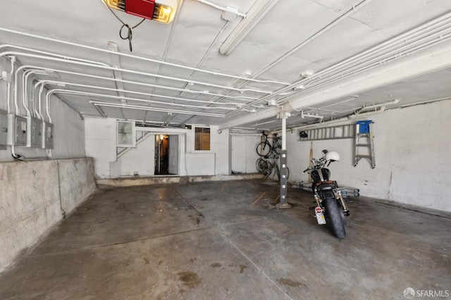 garage with electric panel