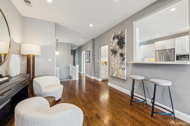 interior space featuring dark hardwood / wood-style flooring