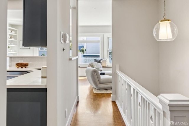 hallway featuring hardwood / wood-style floors