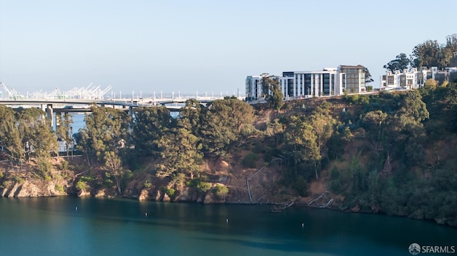 property view of water with a city view