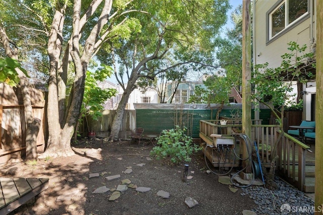 view of yard with fence