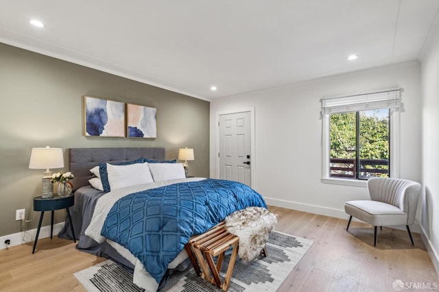 bedroom featuring light hardwood / wood-style floors