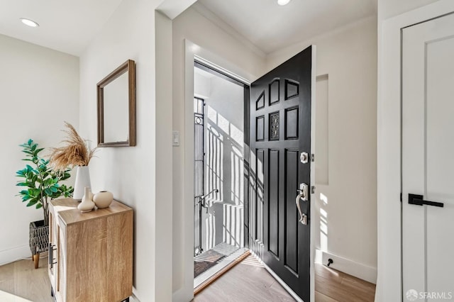 entryway featuring light wood-type flooring