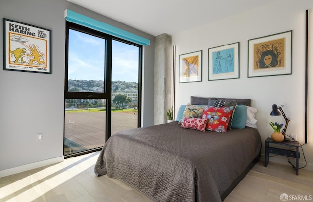 88 Arkansas St Unit 528, San Francisco, CA 94107 - bedroom with access to outside, light wood-style flooring, and baseboards