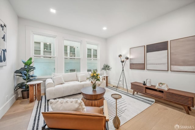 31 Romolo Pl Unit 1, San Francisco, CA 94133 - living area with wood finished floors, baseboards, and recessed lighting
