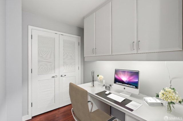 office featuring dark wood-type flooring