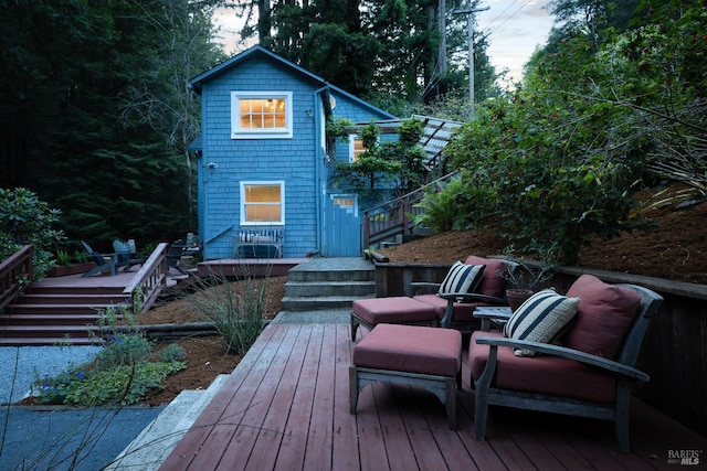 2770 Bohemian Hwy, Occidental, CA 95465 - rear view of property featuring stairway and a wooden deck