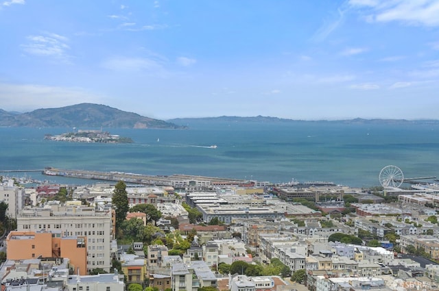 view of water feature with a mountain view