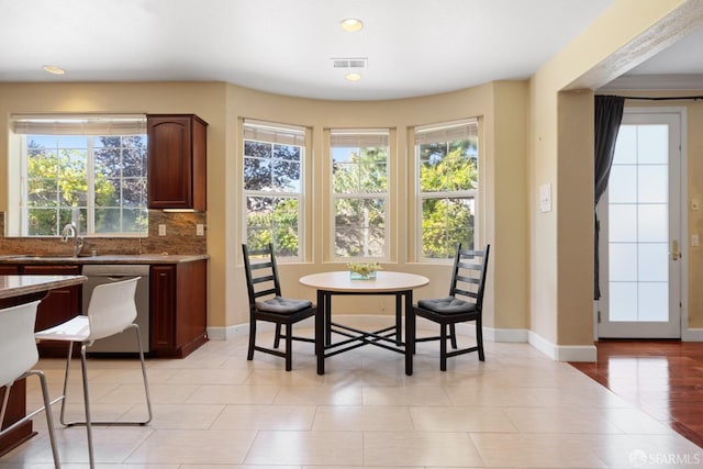 dining room with sink