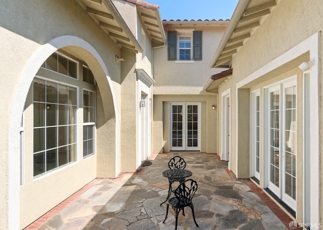 view of patio / terrace featuring french doors