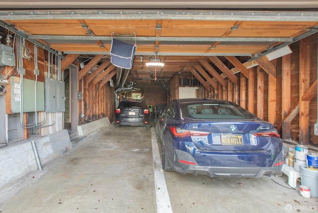 garage featuring a garage door opener