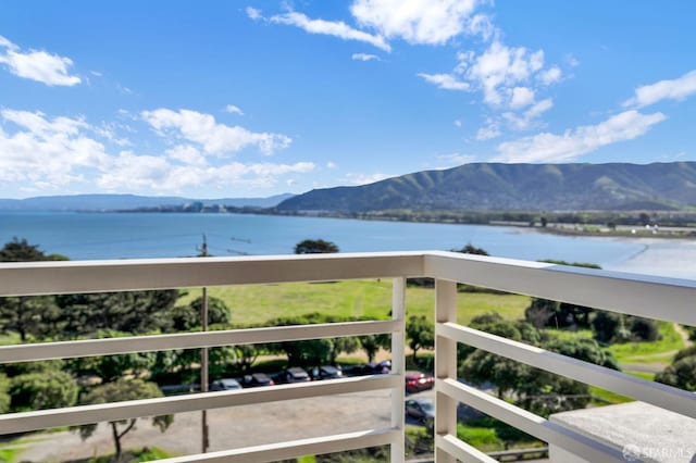 view of water feature with a mountain view