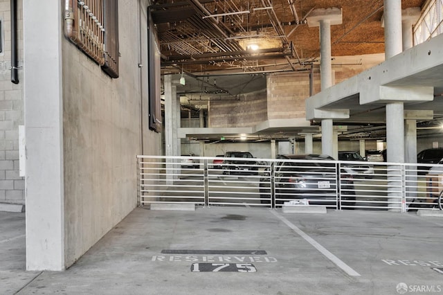 view of parking garage