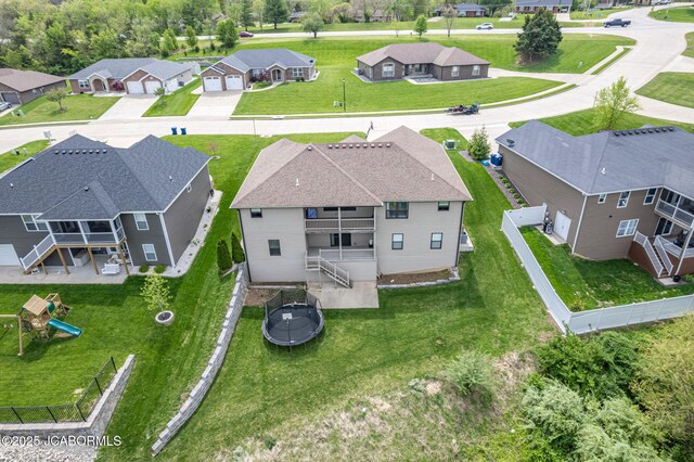 bird's eye view with a residential view