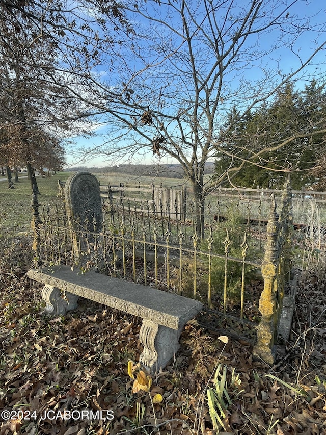 view of yard with a rural view