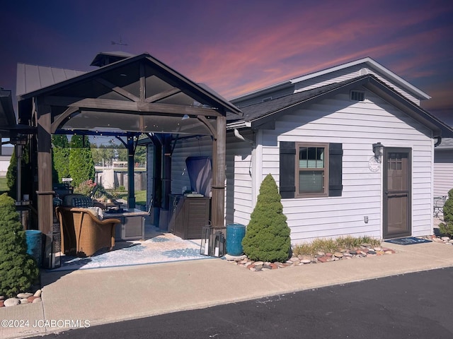 view of front of house featuring a gazebo