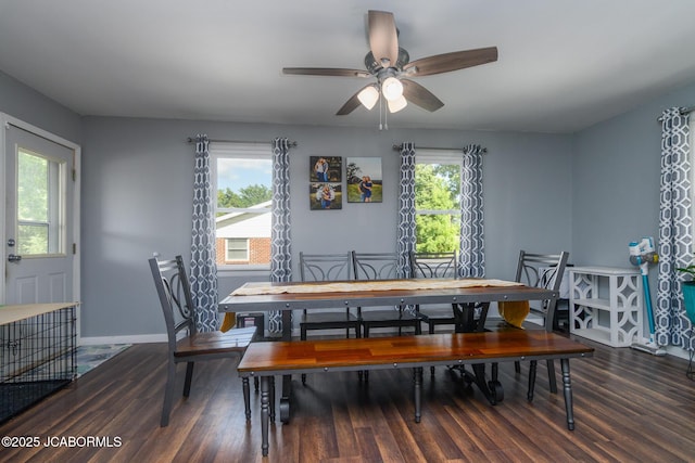 4758 Henwick Ln, Jefferson City, MO 65109 - dining room featuring wood finished floors and ceiling fan