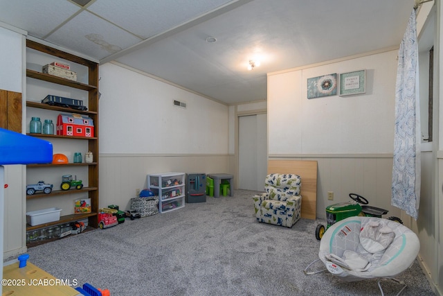 4758 Henwick Ln, Jefferson City, MO 65109 - rec room with wainscoting and carpet floors