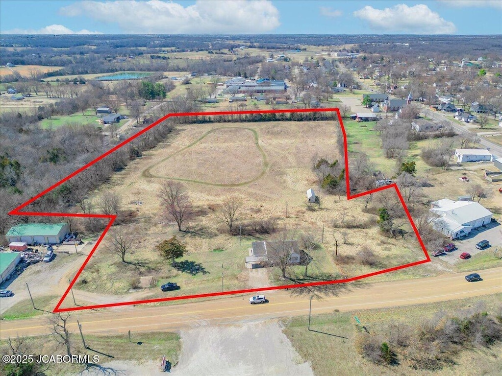 5420 Rte Aa, Russellville, MO 65074 - overview of rural landscape with property boundaries highlighted