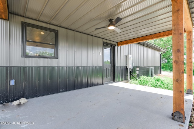 8206 Big Meadows Rd, Jefferson City, MO 65101 - view of patio / terrace with central AC and ceiling fan
