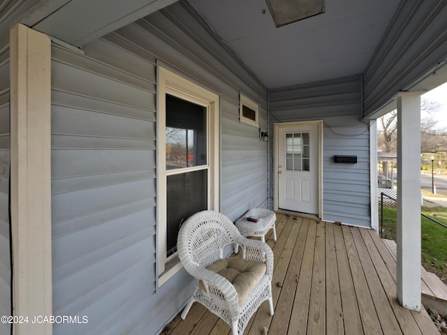 deck with covered porch