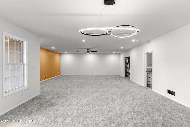 600 Peterson Ln, Ashland, MO 65010 - spare room featuring recessed lighting, carpet flooring, and a ceiling fan