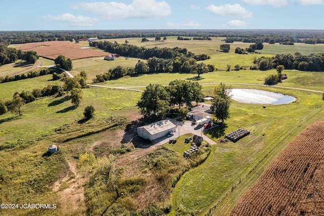 aerial view with a rural view