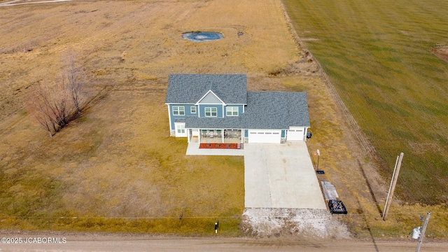 aerial view with a rural view