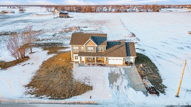 view of snowy aerial view