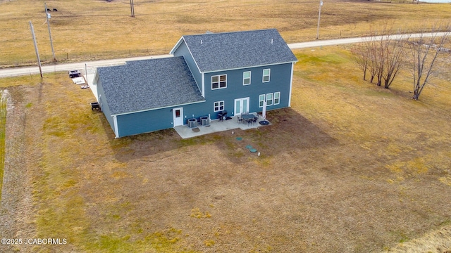 aerial view featuring a rural view