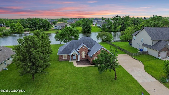 600 Redwing Dr, Ashland, MO 65010 - aerial view at dusk of a water view and a residential view