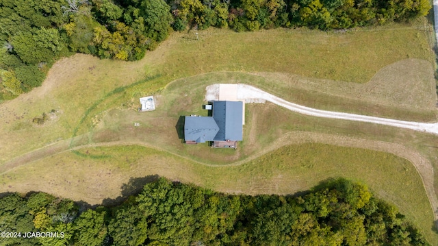 bird's eye view with a rural view